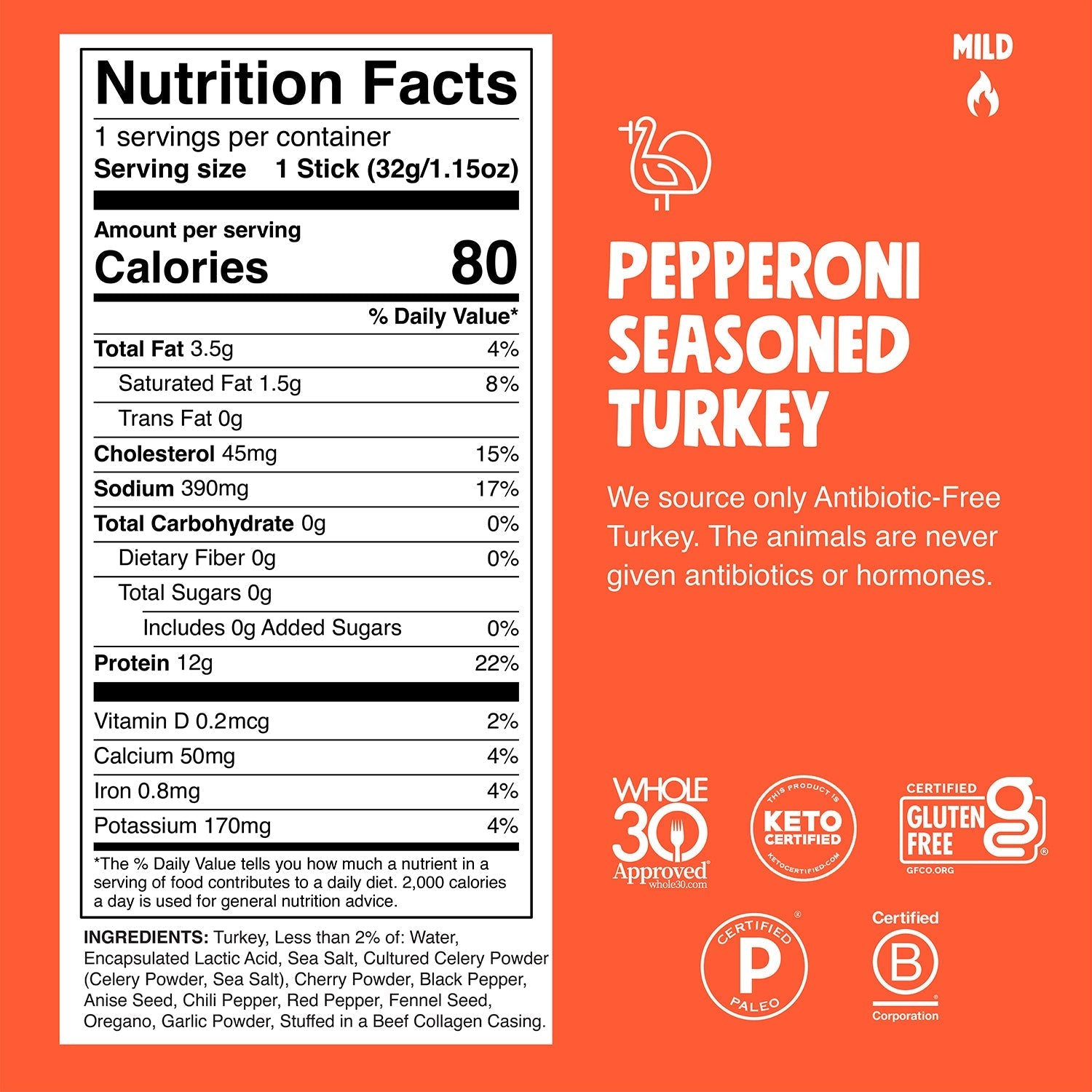 Pepperoni Seasoned Turkey - Essential Snack